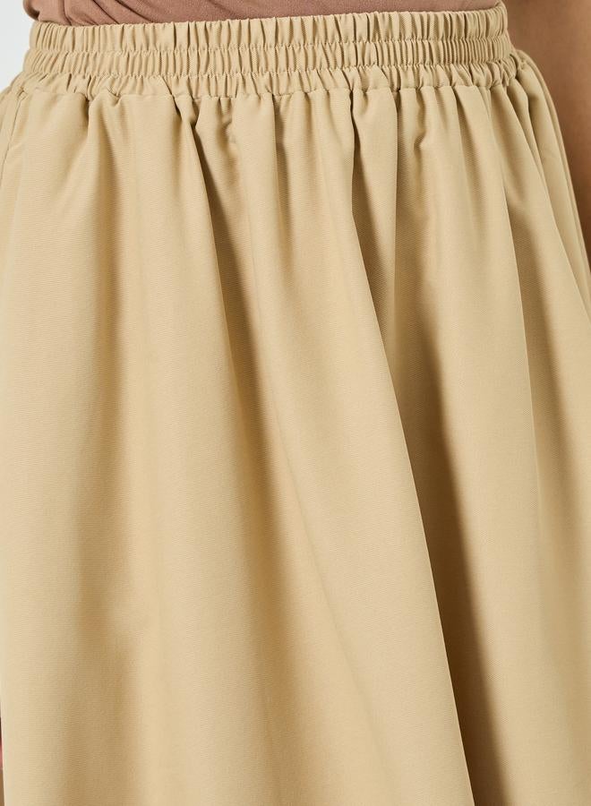 Styli Women Khaki Solid A-Line Maxi Skirt - Image 2